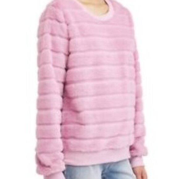 TRIXIE + LULU BLUSH PINK FAUX FUR SWEATER - Picture 2 of 9